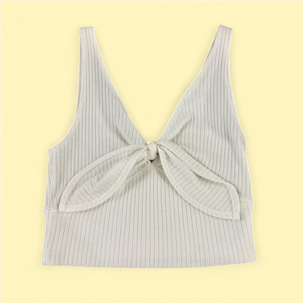 Abercrombie & Fitch White Tank Top with Front Tie